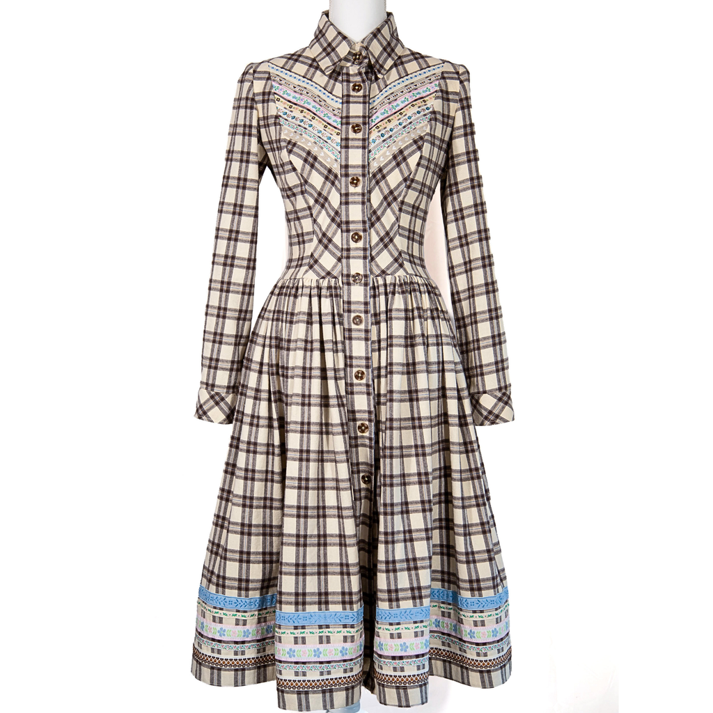 Western Plaid Flannel Dress