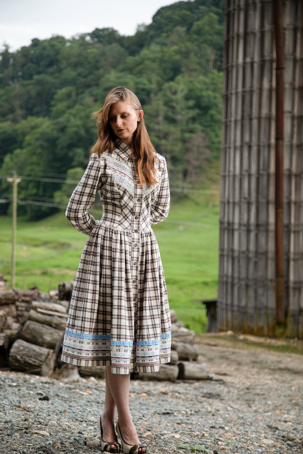 Western Plaid Flannel Dress