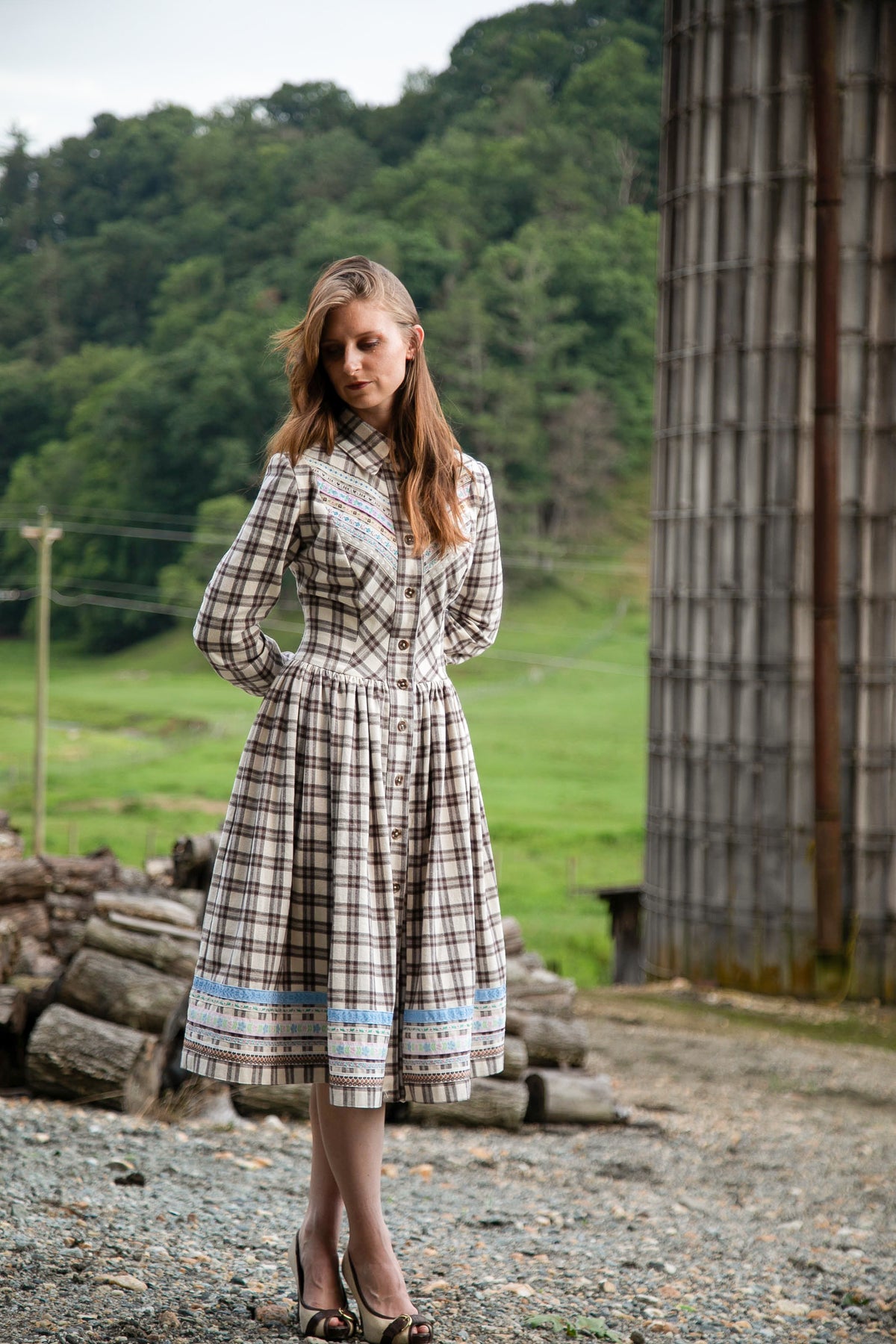 Western Plaid Flannel Dress