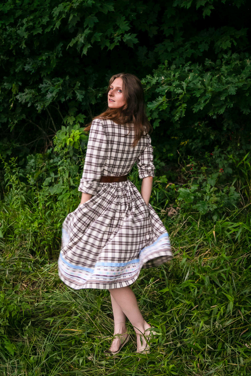 Western Plaid Flannel Dress