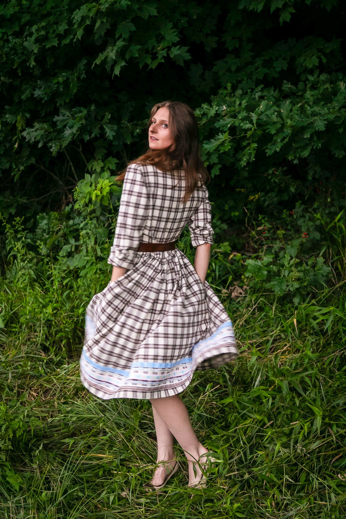 Western Plaid Flannel Dress
