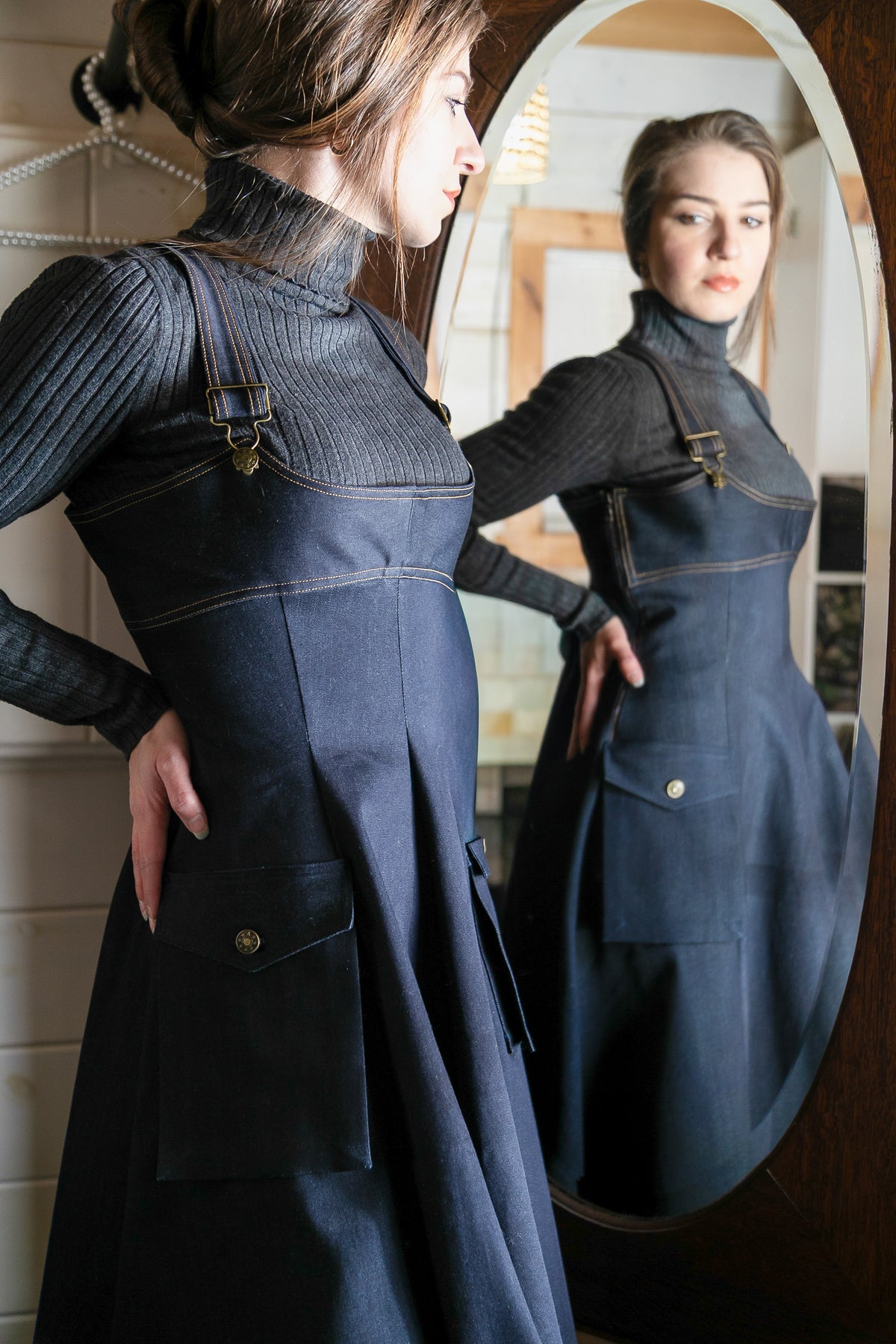 Caroline's Denim Overalls Dress