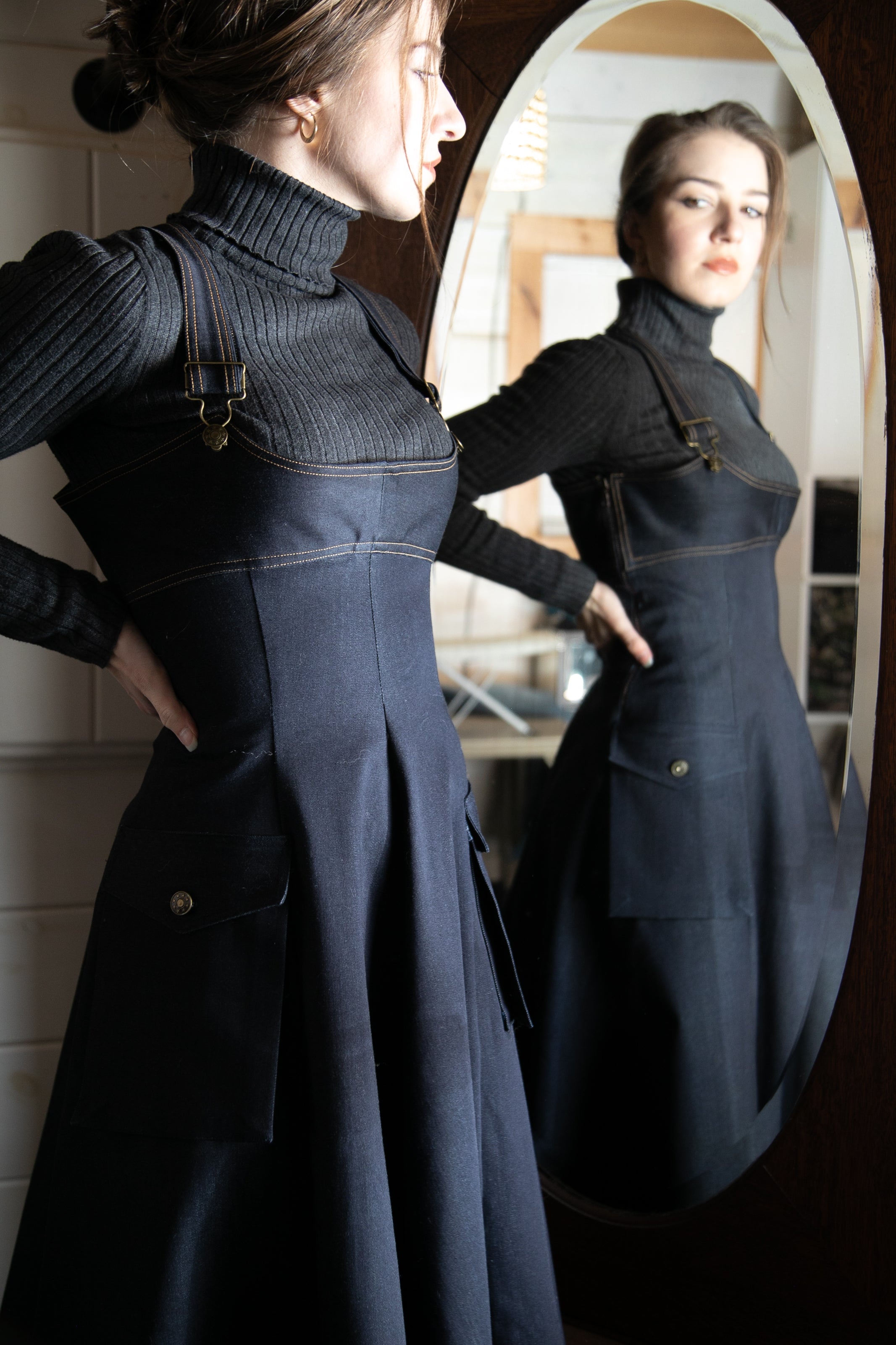 Caroline's Denim Overalls Dress
